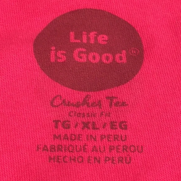 Life is Good Wine A Little Laugh a Lot Cornucopia Long Sleeve Tee Poppy Pink NWT - Picture 5 of 8